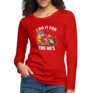 Christmas Biker Santa Women's Premium Long Sleeve T-Shirt
