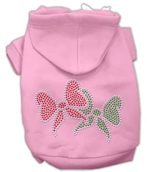 Christmas Bows Rhinestone Hoodie Pink L (14)