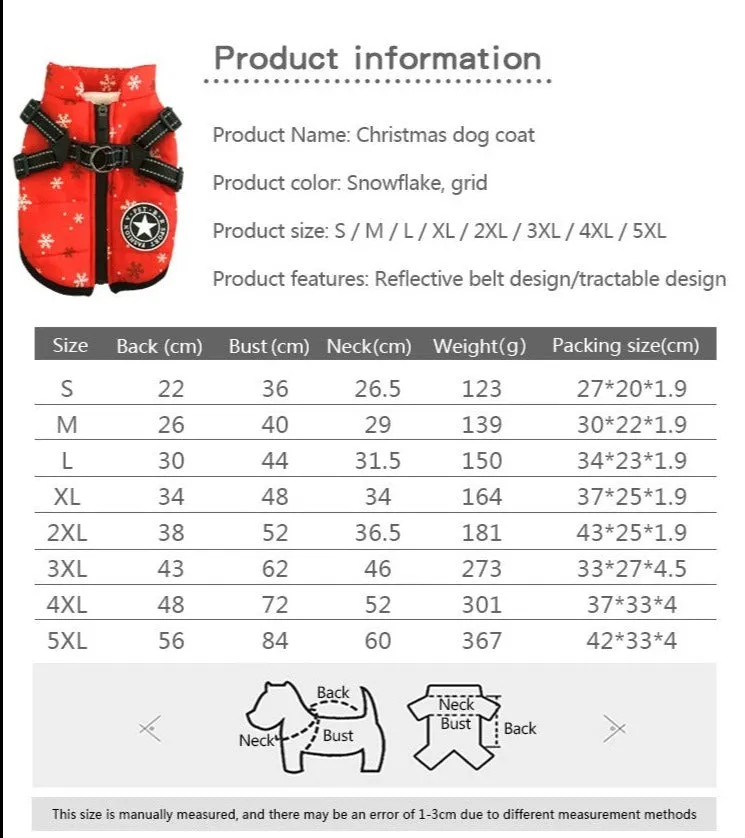 Christmas Reflective Warm Pet Coat