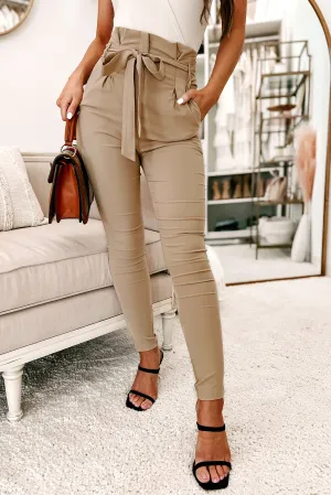 Contractual Obligations High Waist Skinny Paperbag Pants (Khaki)