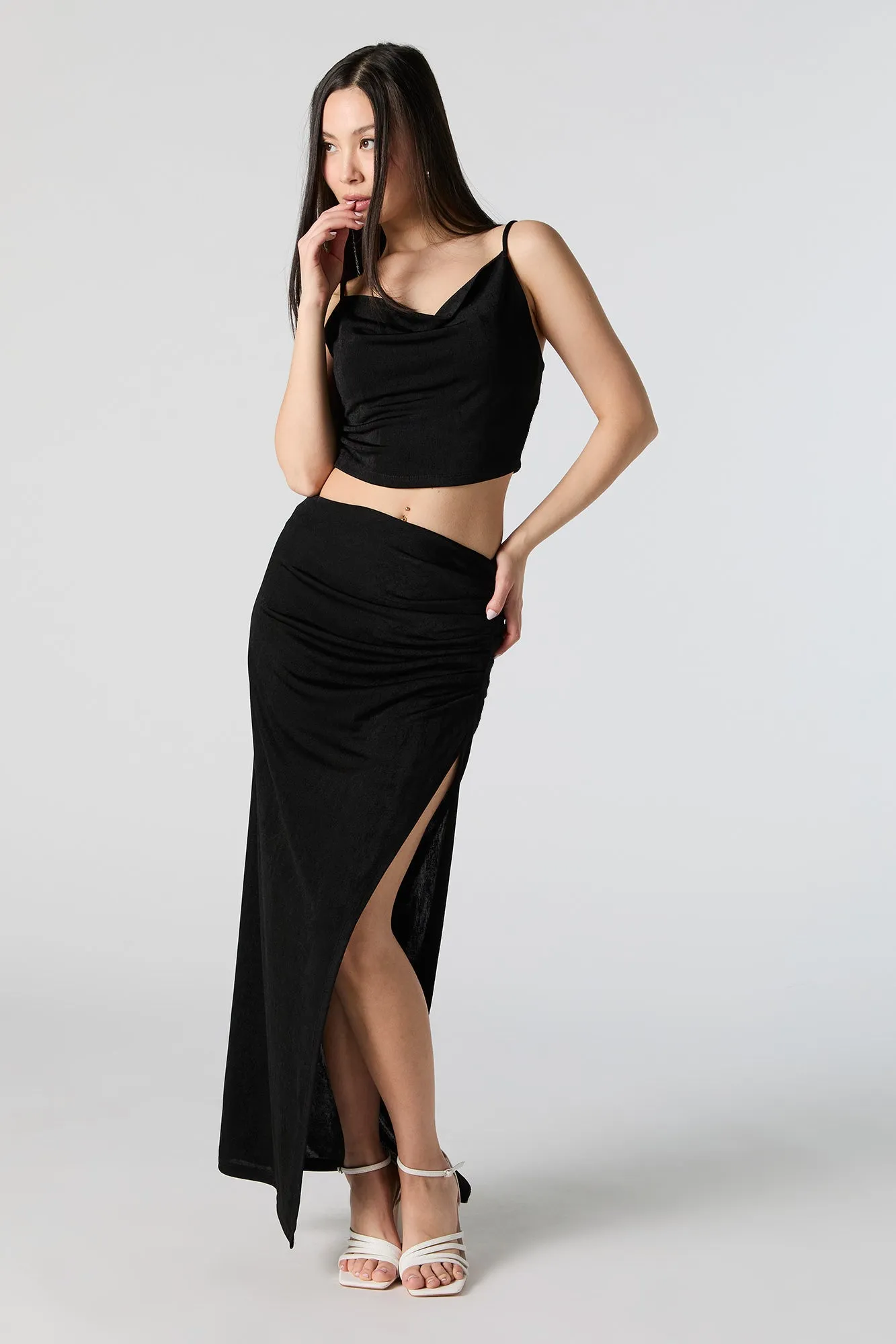 Cowl Neck Cropped Cami