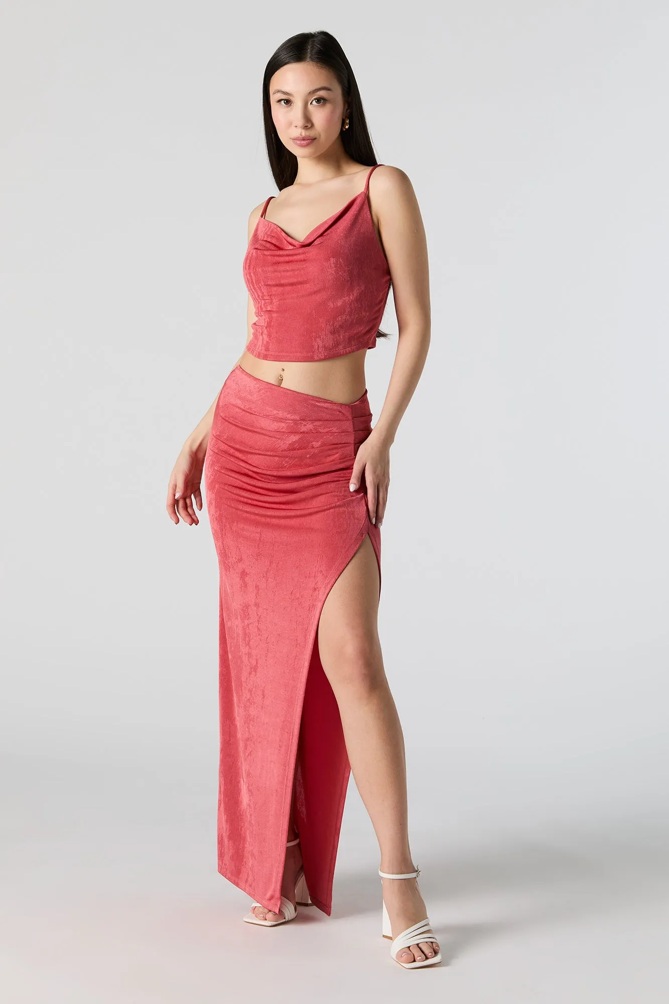 Cowl Neck Cropped Cami