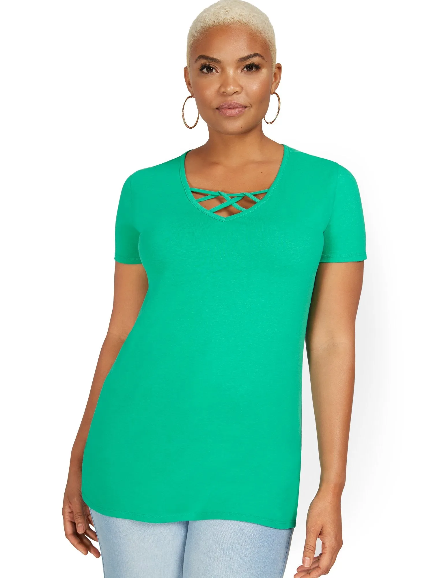 Crisscross-Neck Perfect Tunic Top
