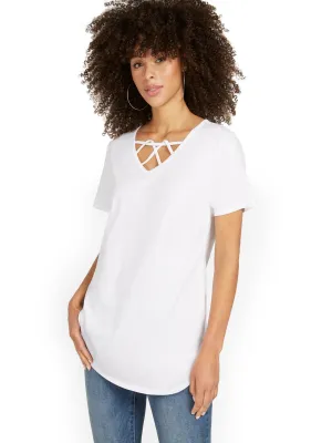 Crisscross-Neck Perfect Tunic Top