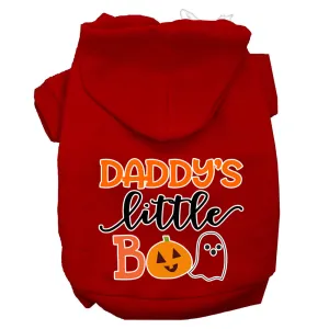 Daddy's Little Boo Screen Print Dog Hoodie Red Xxl