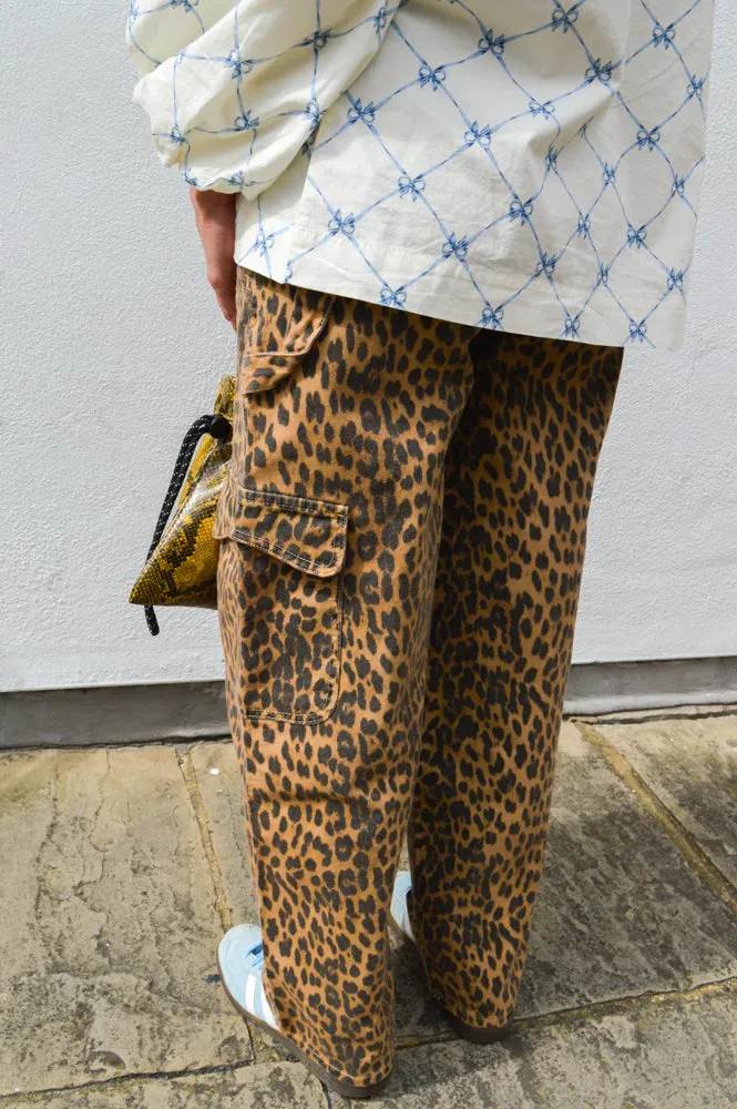 Damson Madder Leopard Cargo Jean