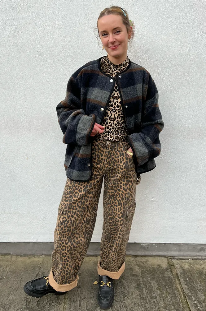 Damson Madder Leopard Cargo Jean