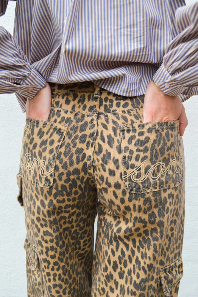 Damson Madder Leopard Cargo Jean