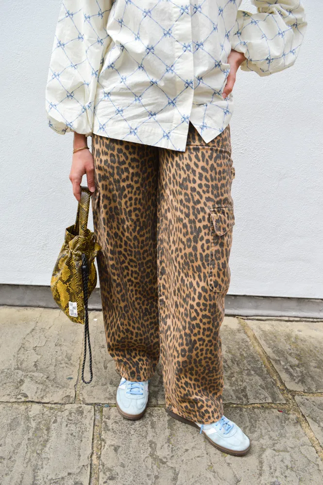 Damson Madder Leopard Cargo Jean