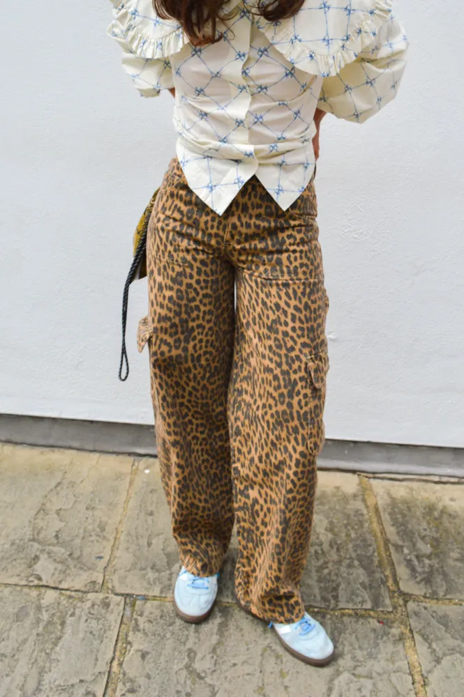 Damson Madder Leopard Cargo Jean