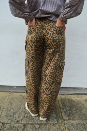 Damson Madder Leopard Cargo Jean