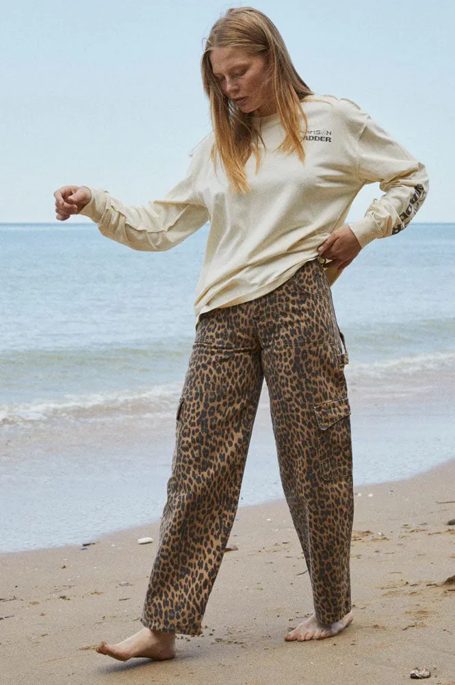 Damson Madder Leopard Cargo Jean