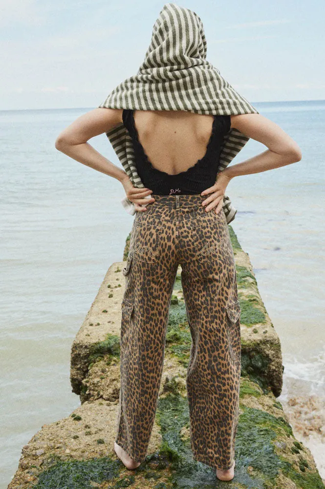 Damson Madder Leopard Cargo Jean