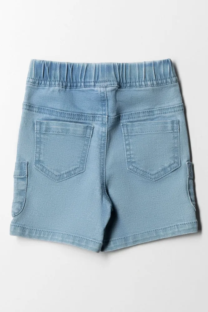 Denim Short With Pockets Blue