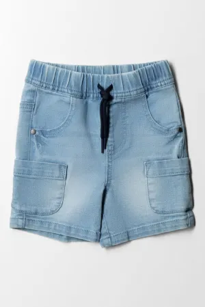 Denim Short With Pockets Blue