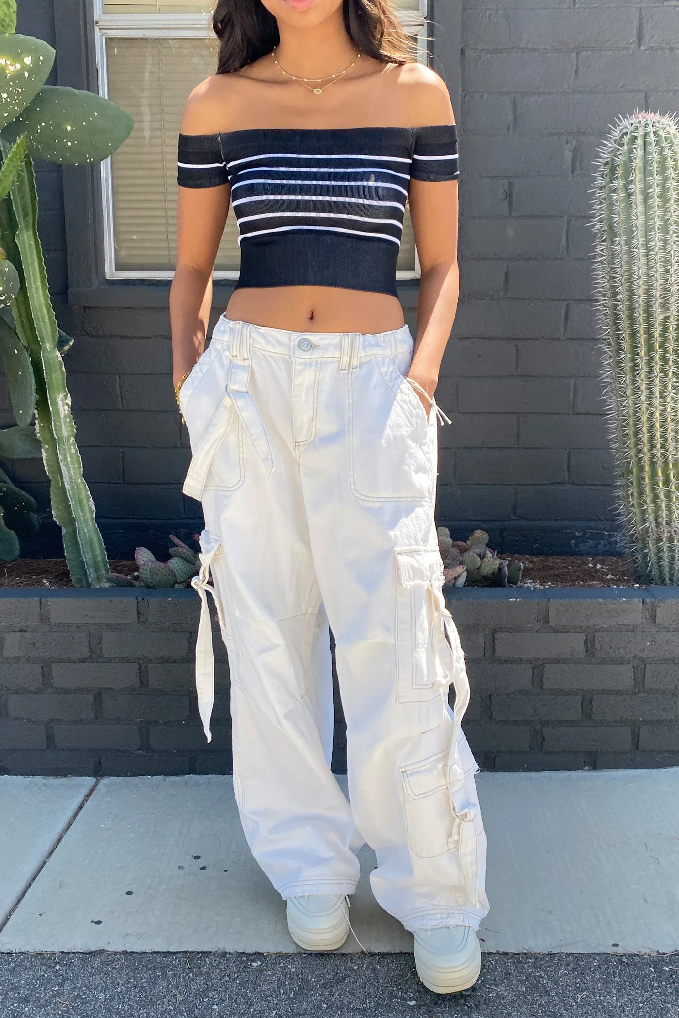 Denim Strappy Cargo Jeans by BDG