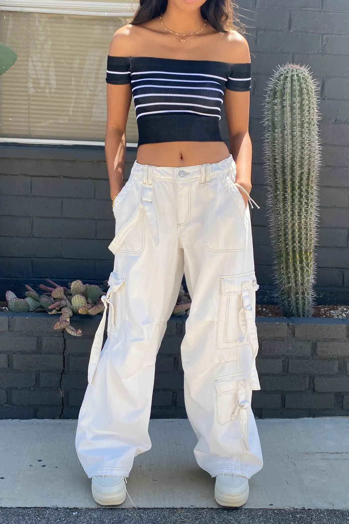 Denim Strappy Cargo Jeans by BDG