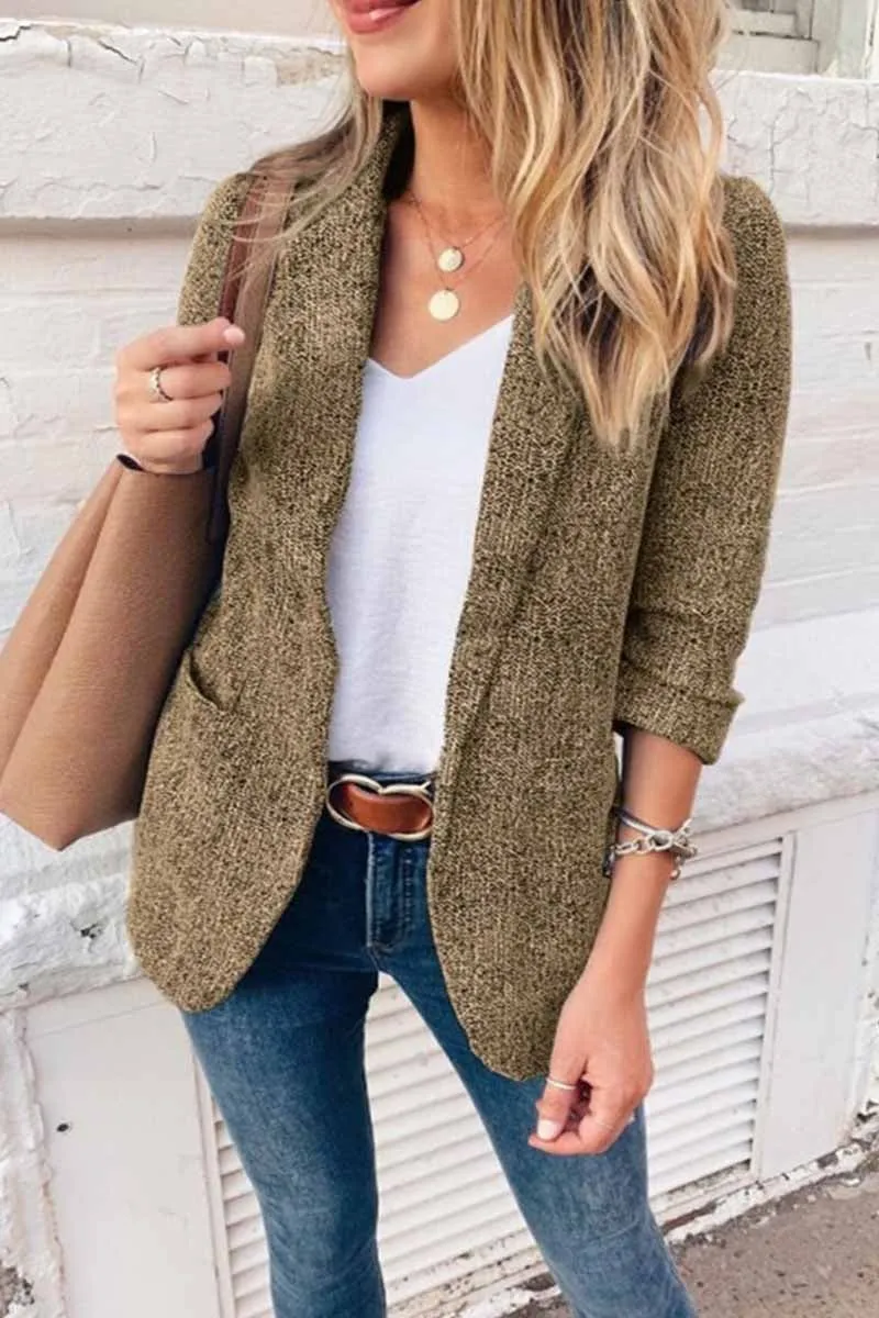 Dunnmall Solid Color Blazer