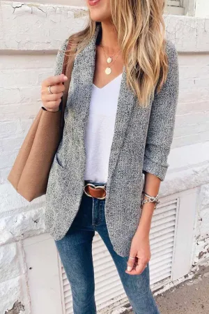 Dunnmall Solid Color Blazer