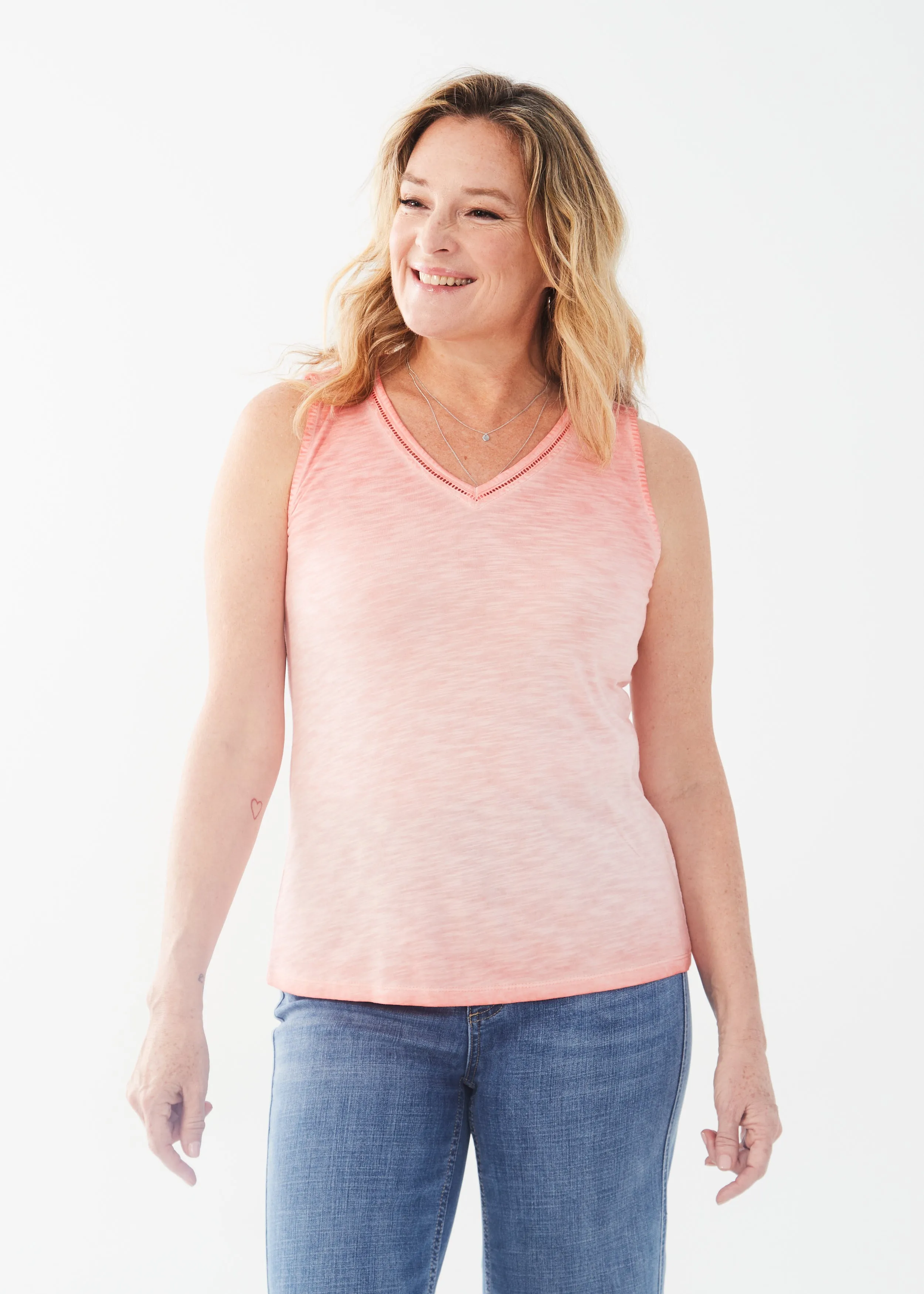 FDJ Sleeveless V Neck Top