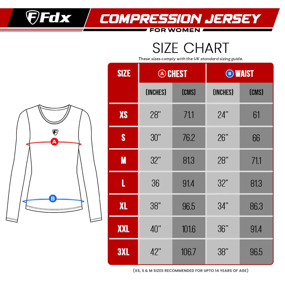 Fdx Monarch Blue Women's & Girl's Base Layer Long Sleeve Compression Top
