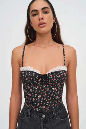 FOR LOVE & LEMONS | Camille Top - Black