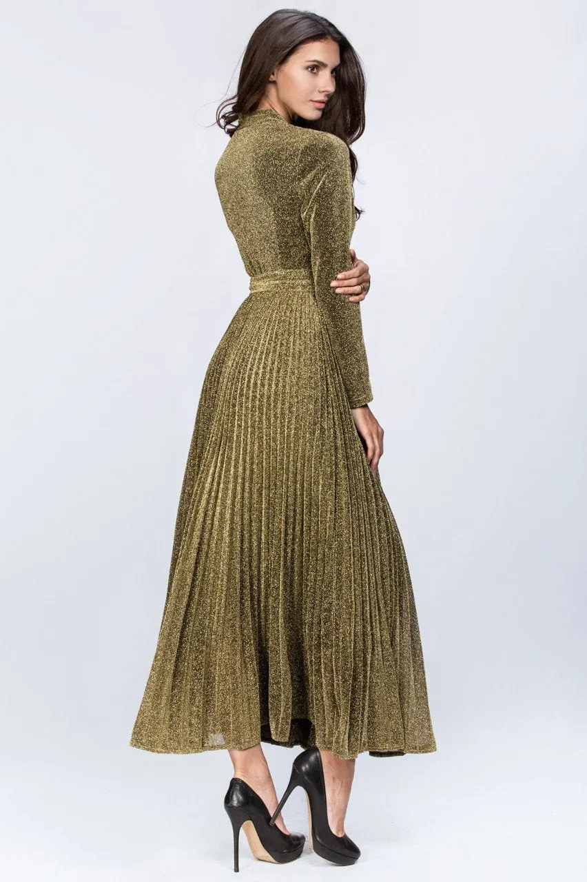 Gold Maxi Belt Detail Dress