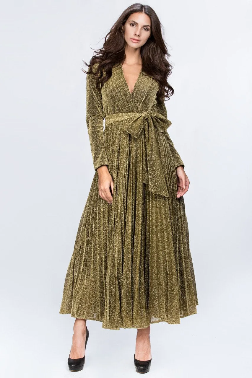 Gold Maxi Belt Detail Dress