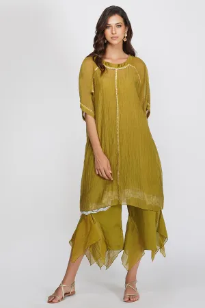 Green Tunic & Aymmetrical Pants Set