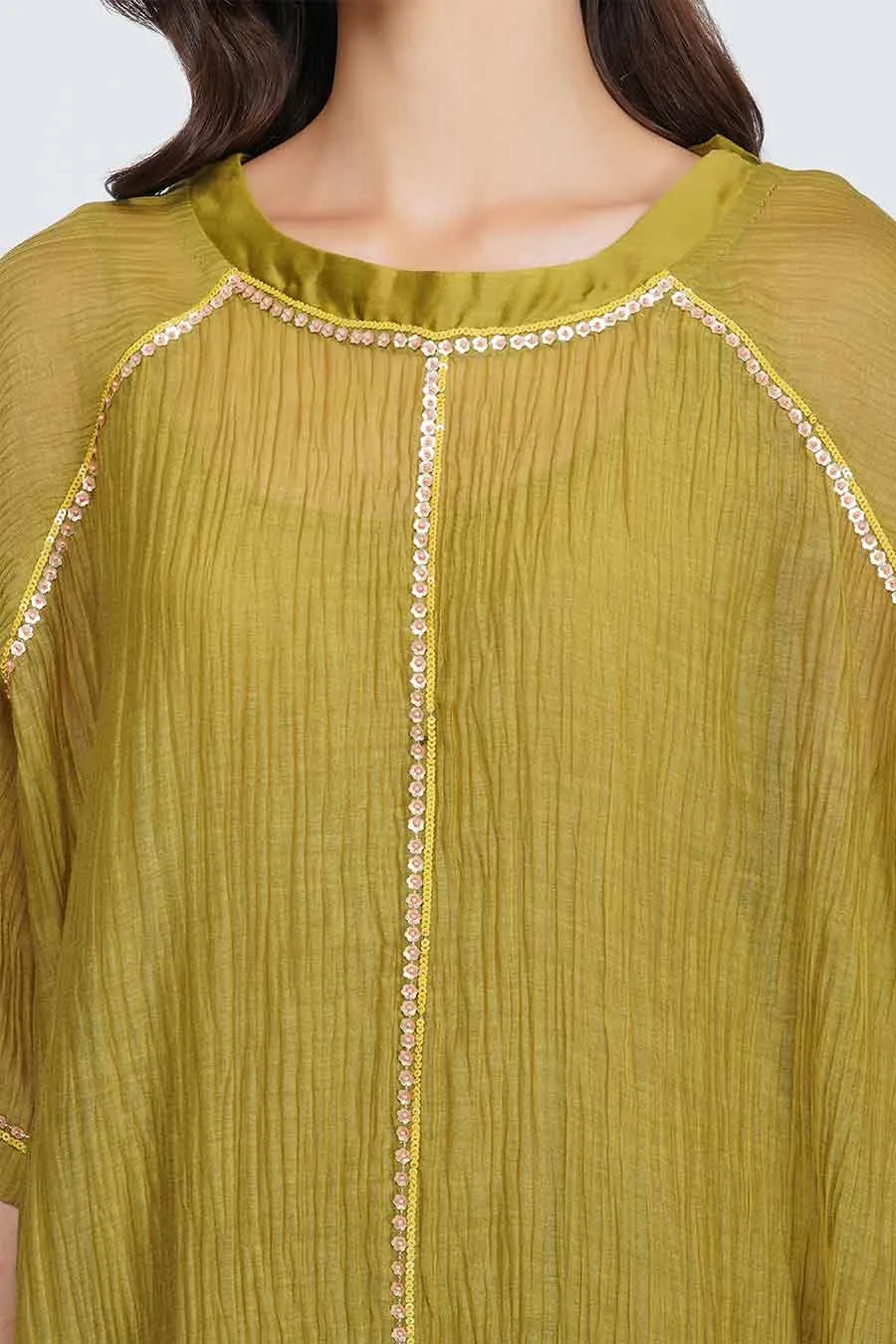 Green Tunic & Aymmetrical Pants Set