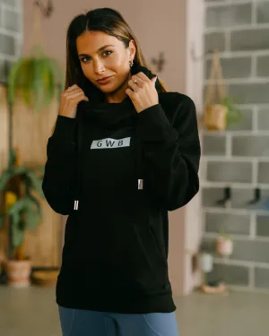 GWB Cross-necked Hoodie in Black