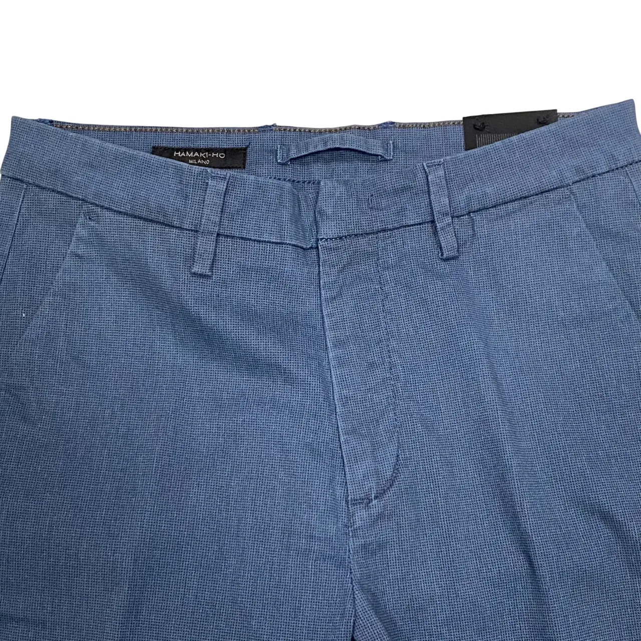 Hamaki-ho pantalone chinos da uomo slim fit con microfantasia quadri PSI1735H blu