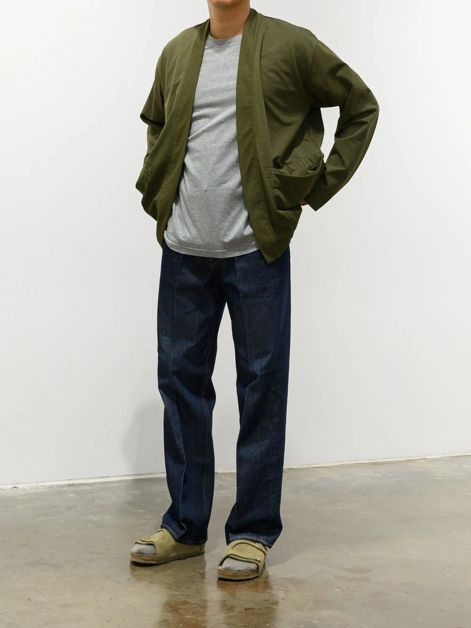High Gauge Cotton Jersey Crewneck T-Shirt - Khaki