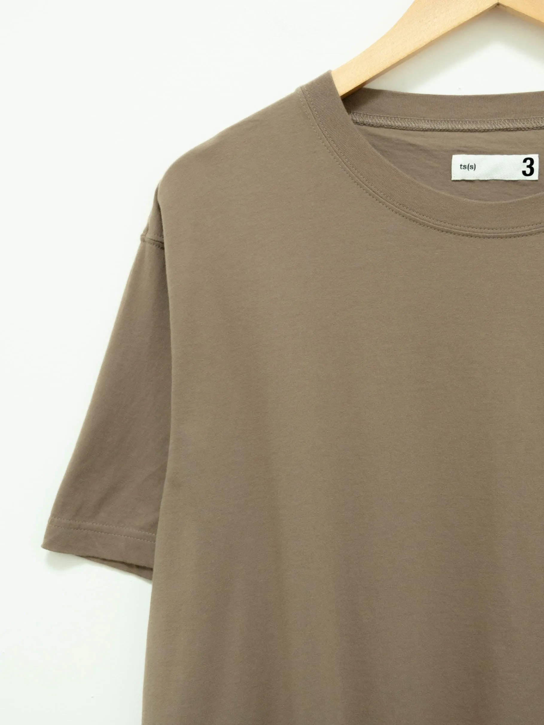 High Gauge Cotton Jersey Crewneck T-Shirt - Khaki