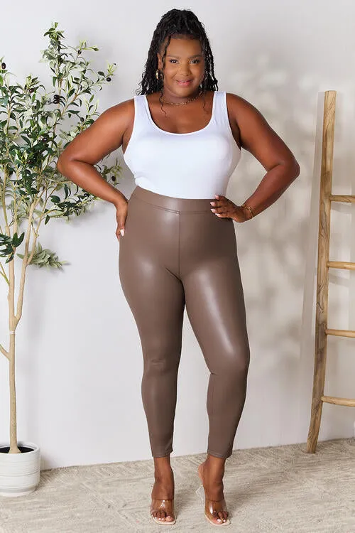 High Waist Pleather Skinny Pants