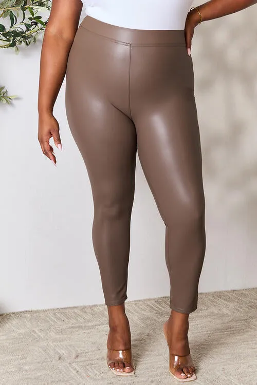 High Waist Pleather Skinny Pants
