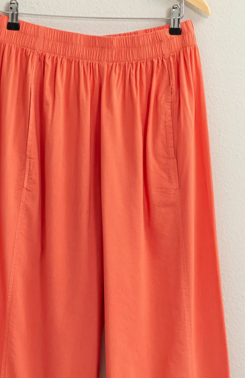 High Waist Wide Leg Pants - Watermelon