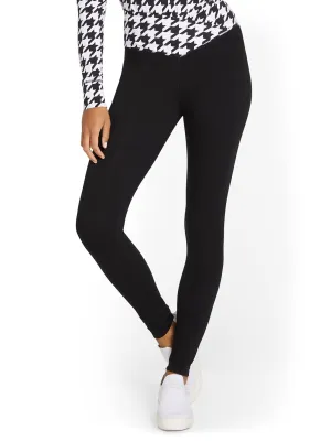 High-Waisted Houndstooth-Waist Pocket Legging