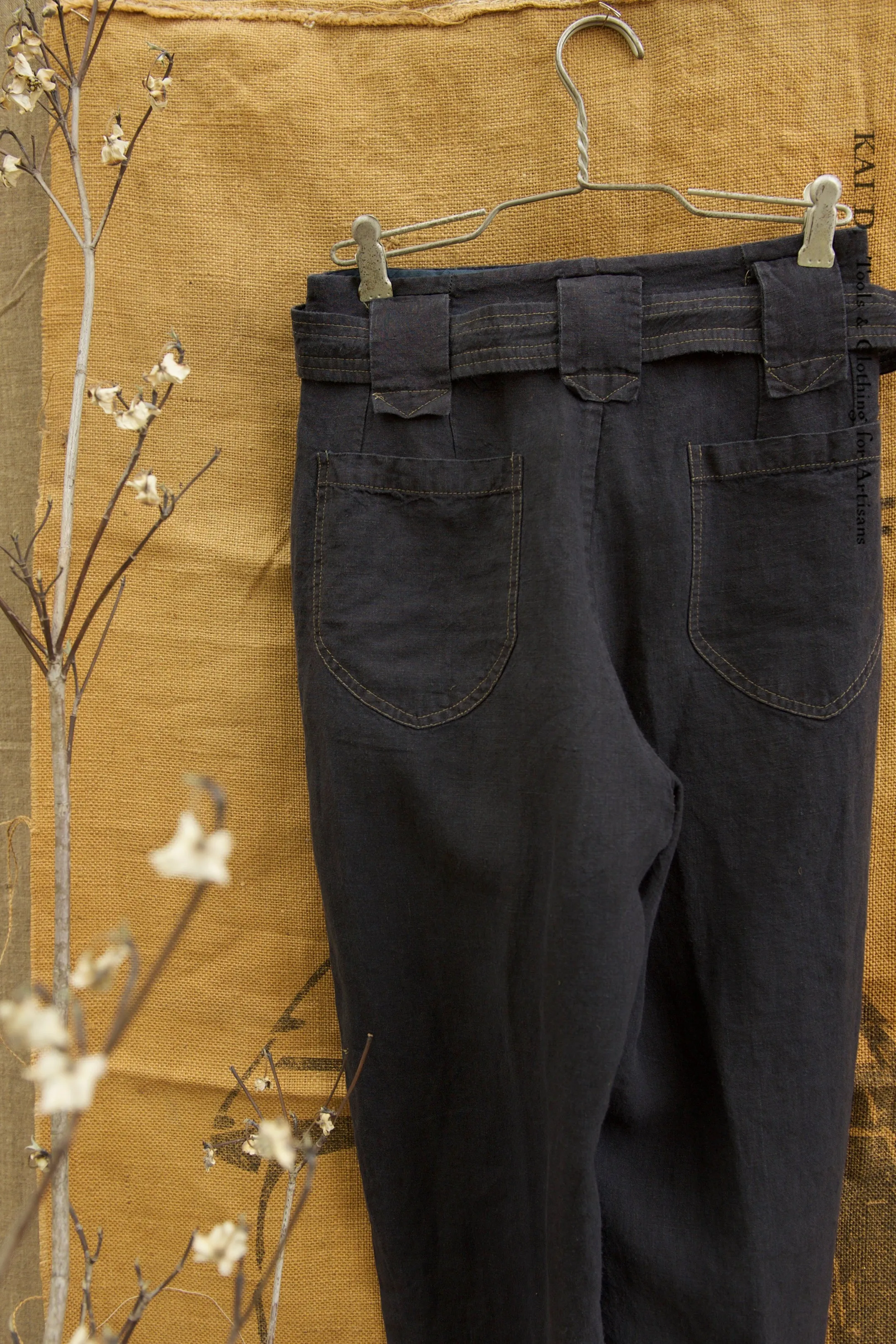 Kaylee Belted Pants - Deep Indigo - XS, M, L