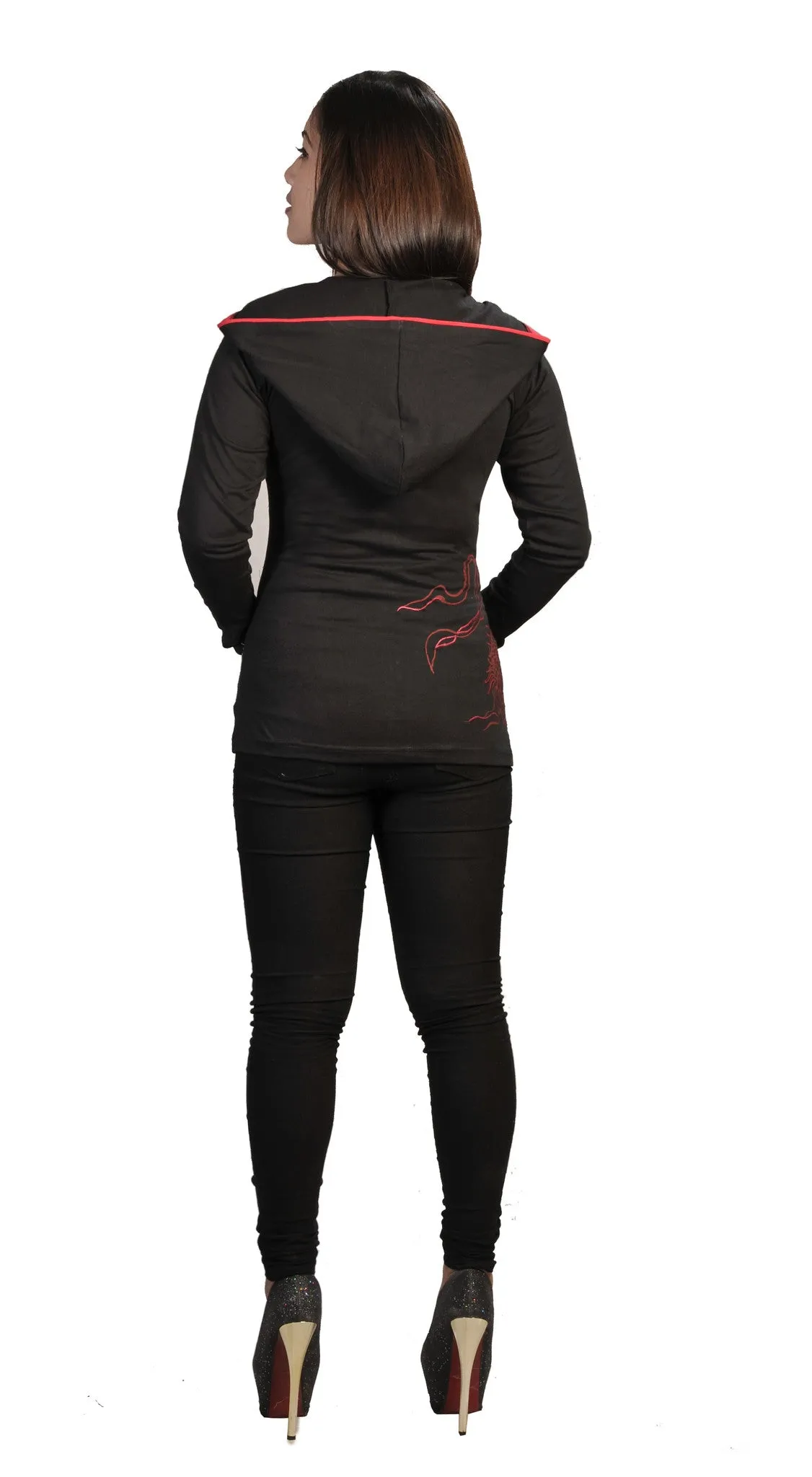 Ladies Slim Fit long Sleeve Jacket With Side Embroidery. (No Refund/ No Exchange)