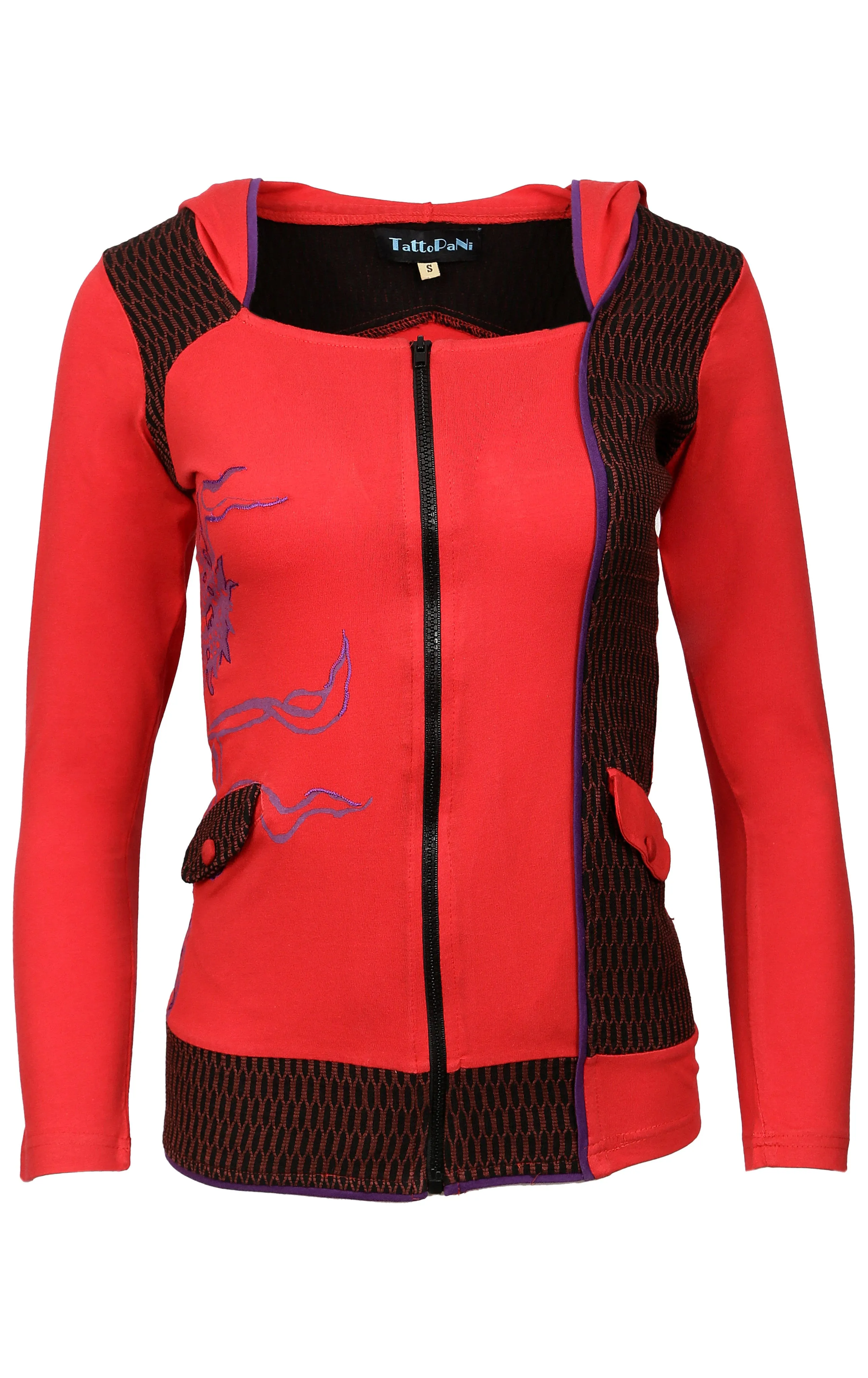 Ladies Slim Fit long Sleeve Jacket With Side Embroidery. (No Refund/ No Exchange)