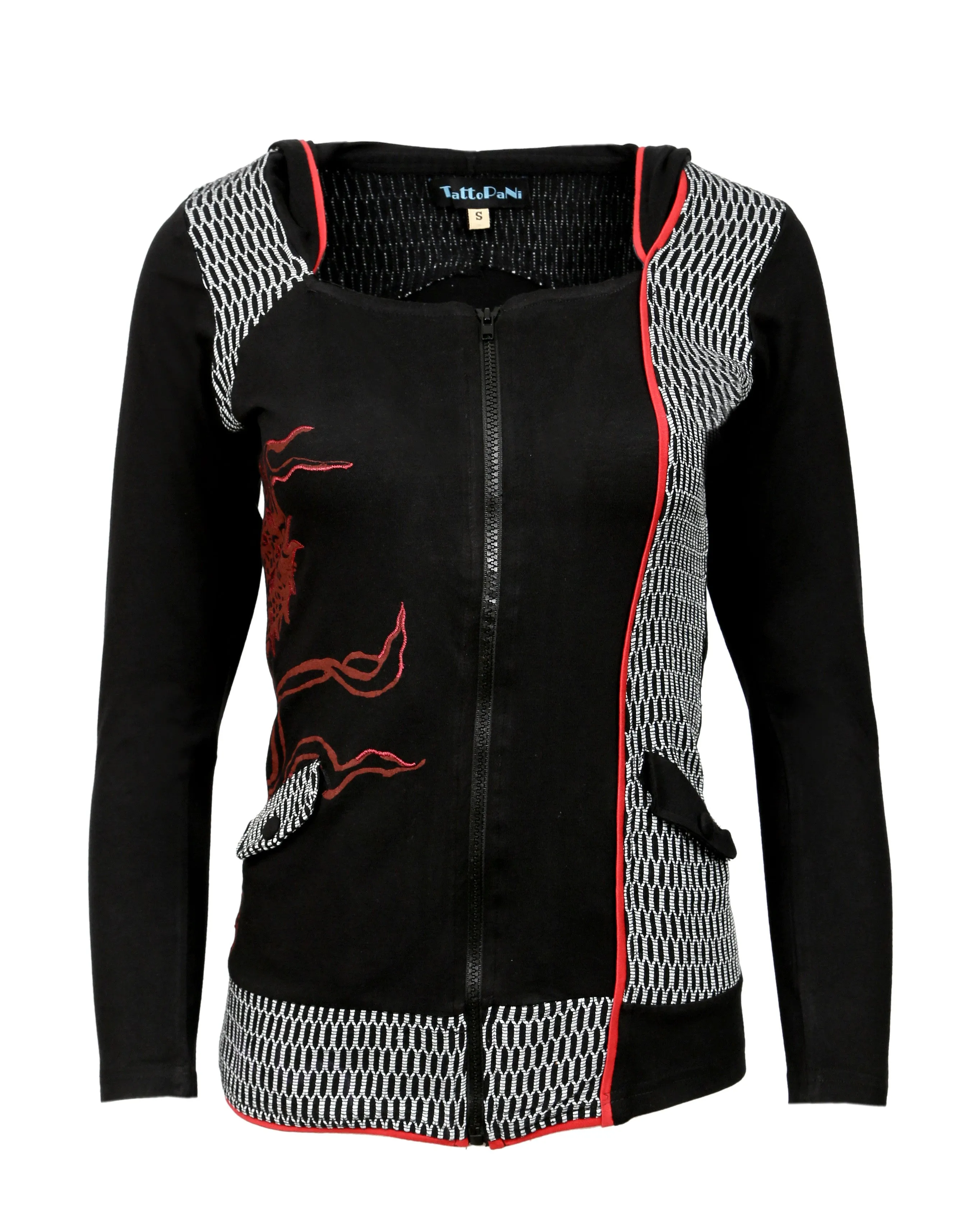 Ladies Slim Fit long Sleeve Jacket With Side Embroidery. (No Refund/ No Exchange)