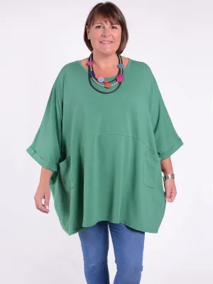 Lagenlook Oversized Jersey Cotton Tunic -10077C PLAIN