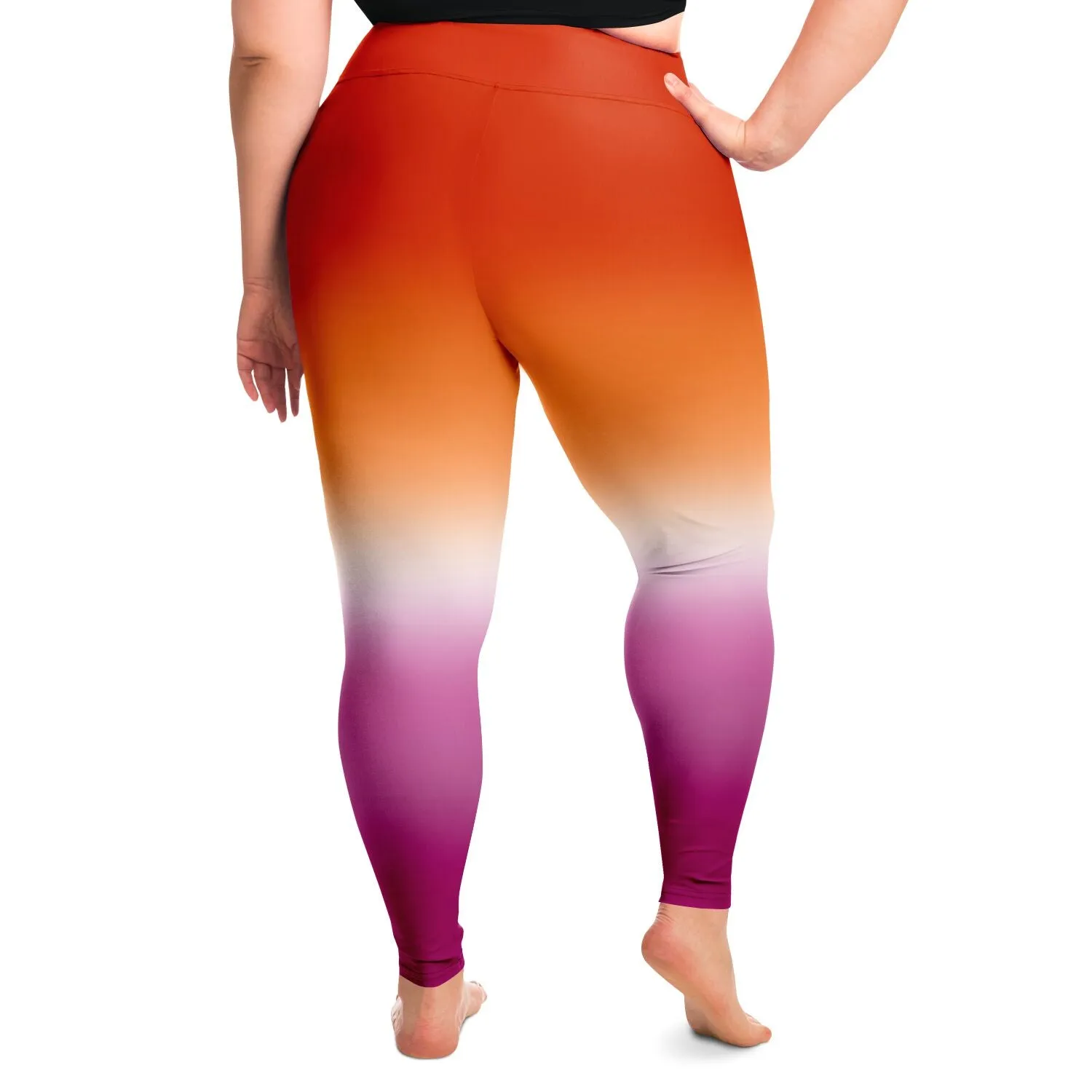 Lesbian Pride Ombre High-Waist Plus Leggings