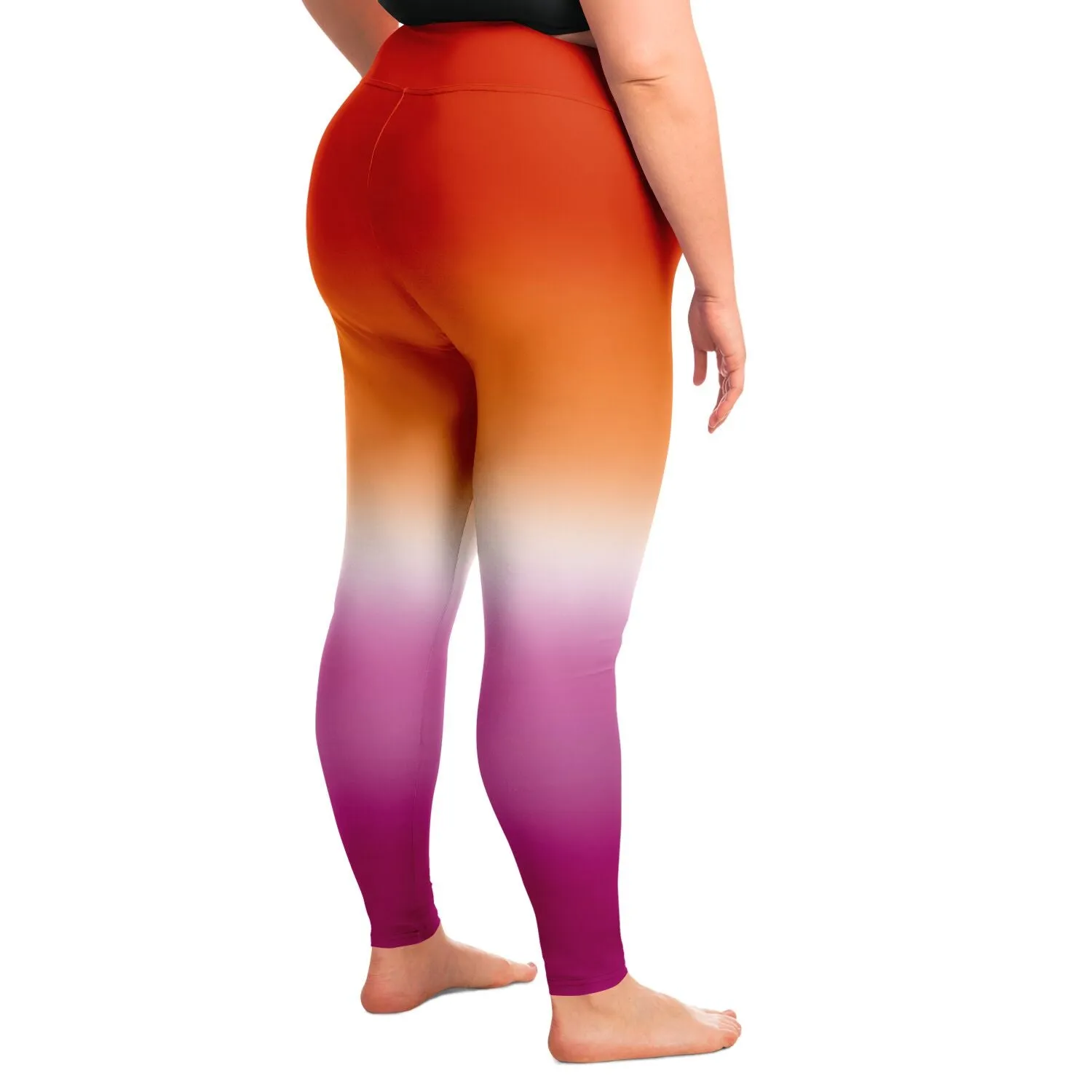 Lesbian Pride Ombre High-Waist Plus Leggings