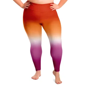 Lesbian Pride Ombre High-Waist Plus Leggings