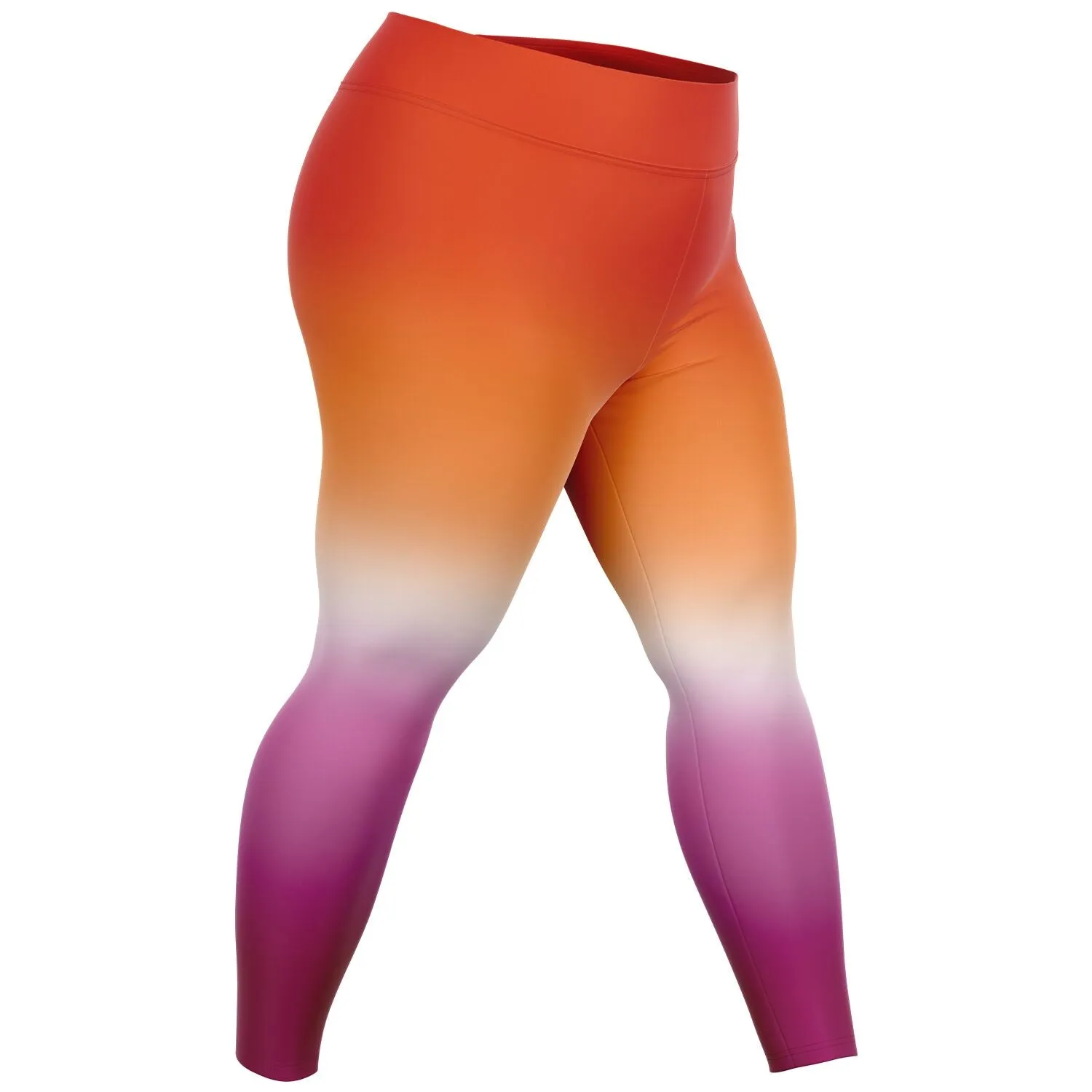 Lesbian Pride Ombre High-Waist Plus Leggings