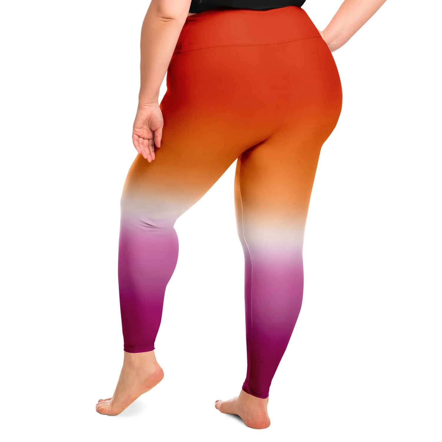 Lesbian Pride Ombre High-Waist Plus Leggings