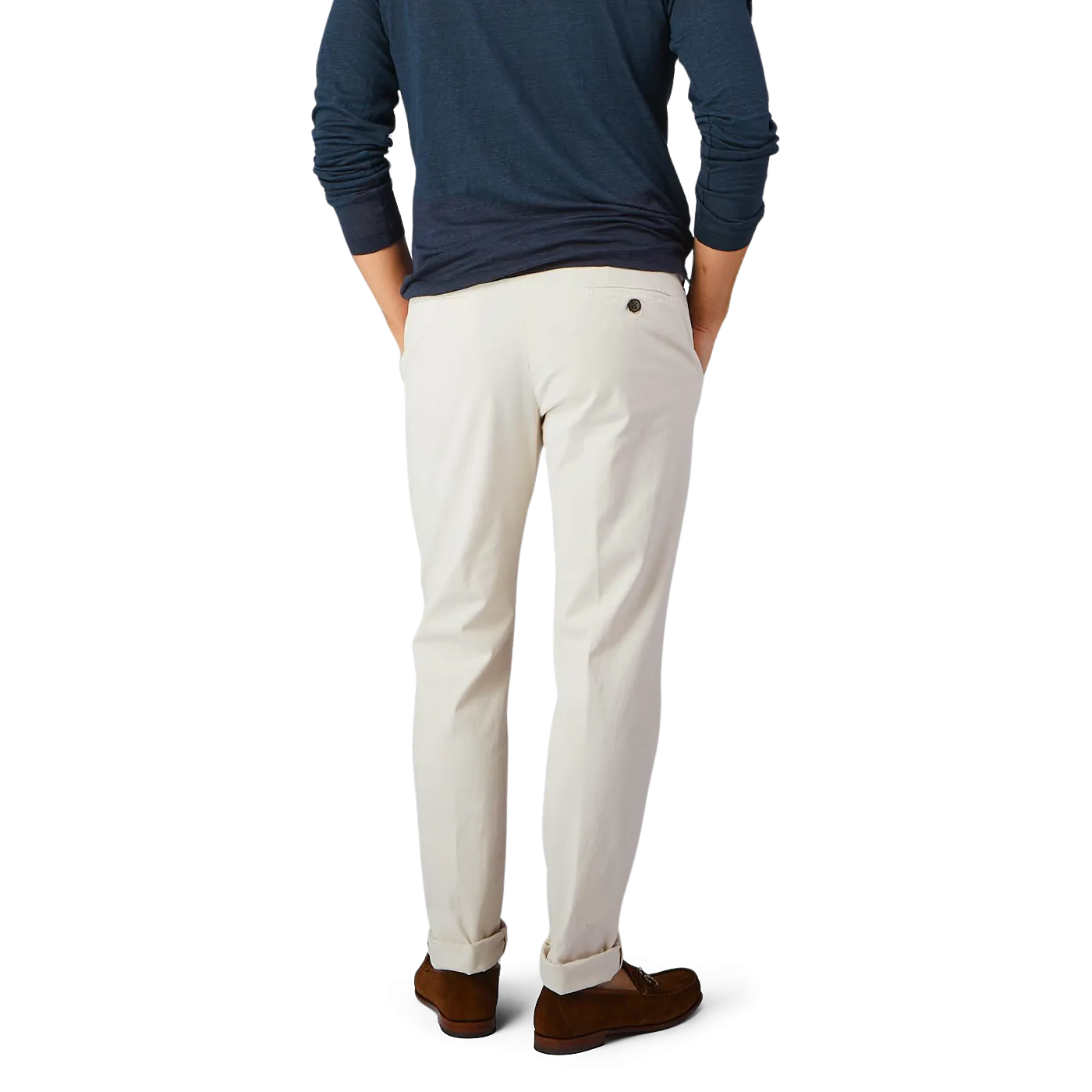 Light Beige Cotton Stretch Chinos