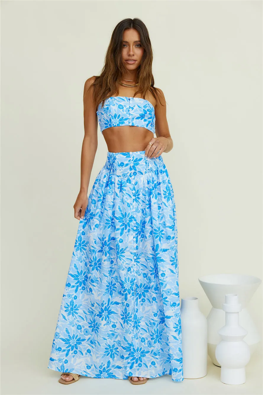 Lights Up Maxi Skirt Blue